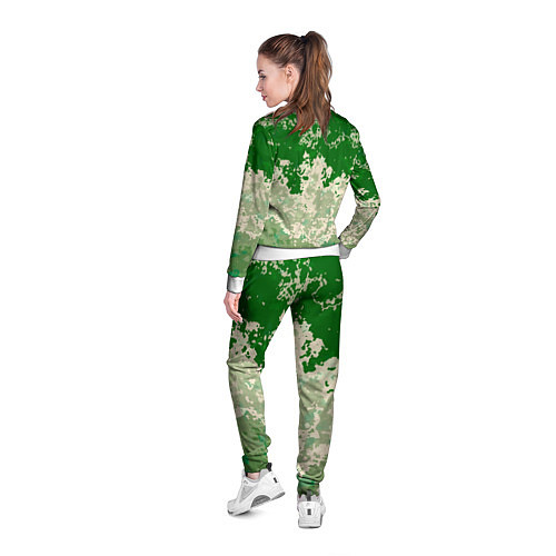 Женская олимпийка Абстракция в зелёных тонах / 3D-Белый – фото 4
