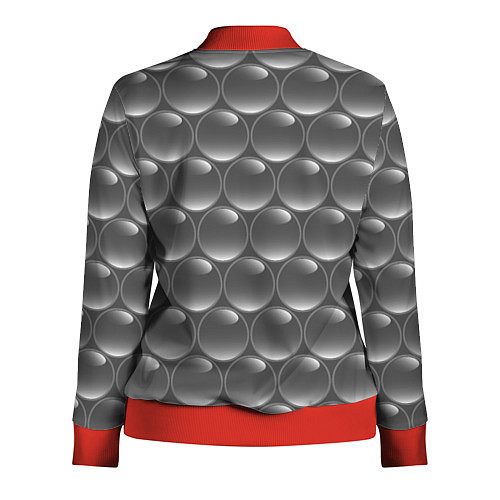 Женская олимпийка Абстрактное множество серых металлических шаров / 3D-Красный – фото 2