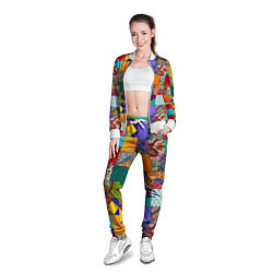 Олимпийка женская Разноцветные лоскуты, цвет: 3D-белый — фото 2