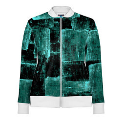 Олимпийка женская Зелёный абстракт, цвет: 3D-белый