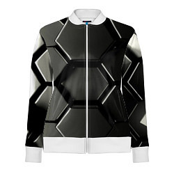 Олимпийка женская Хромированный гексагон объемный, цвет: 3D-белый