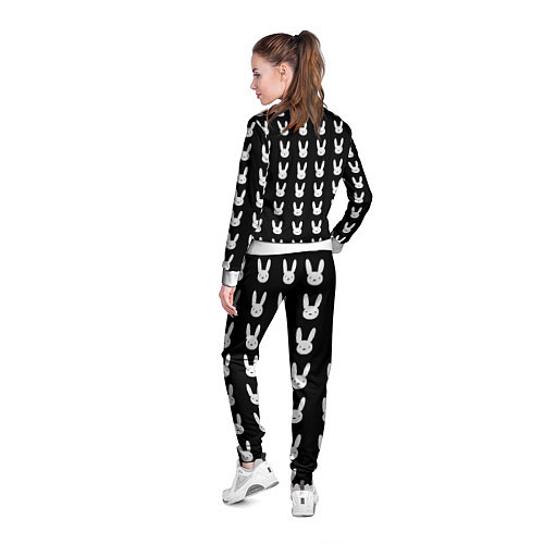 Женская олимпийка Bunny pattern black / 3D-Белый – фото 4
