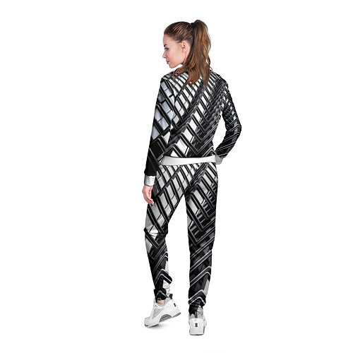 Женская олимпийка Карбоновая абстракция грани / 3D-Белый – фото 4