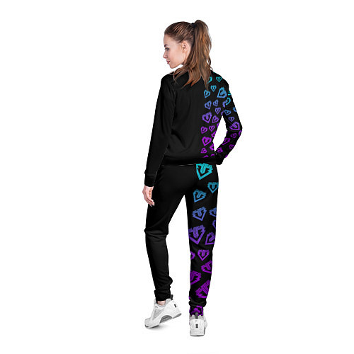 Женская олимпийка Big bang half neon pattern / 3D-Черный – фото 4