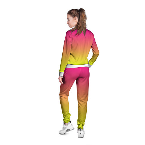 Женская олимпийка Фиолетово-желтый градиент / 3D-Белый – фото 4