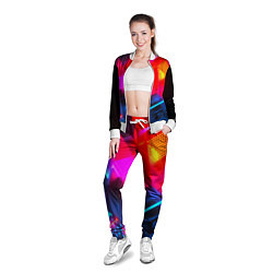 Олимпийка женская Neon stripes color, цвет: 3D-белый — фото 2