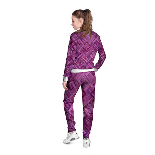 Женская олимпийка Фиолетовые диагонали / 3D-Белый – фото 4