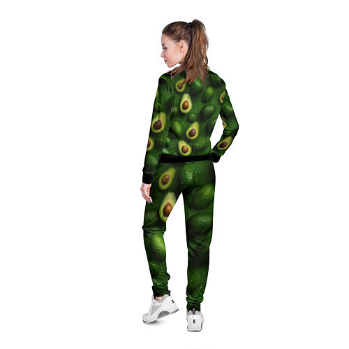 Женская олимпийка Сочная текстура из авокадо / 3D-Черный – фото 4