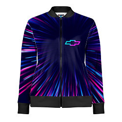 Олимпийка женская Chevrolet neon speed lines, цвет: 3D-черный