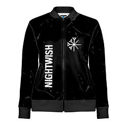 Олимпийка женская Nightwish glitch на темном фоне: надпись, символ, цвет: 3D-черный