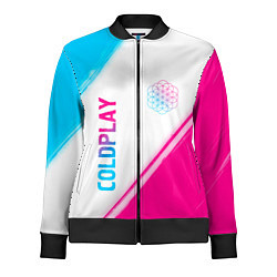 Олимпийка женская Coldplay neon gradient style: надпись, символ, цвет: 3D-черный