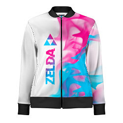 Олимпийка женская Zelda neon gradient style: по-вертикали, цвет: 3D-черный