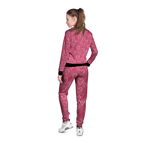 Женская олимпийка Нарисованные сердца паттерн / 3D-Черный – фото 4