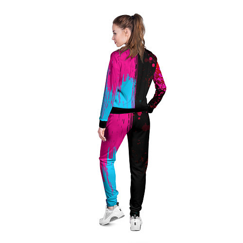 Женская олимпийка Paramore - neon gradient: по-вертикали / 3D-Черный – фото 4