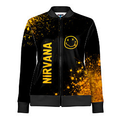 Олимпийка женская Nirvana - gold gradient: надпись, символ, цвет: 3D-черный