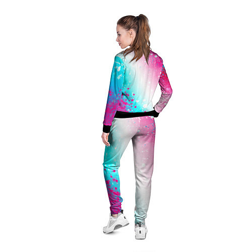 Женская олимпийка Three Days Grace neon gradient style: надпись, сим / 3D-Черный – фото 4