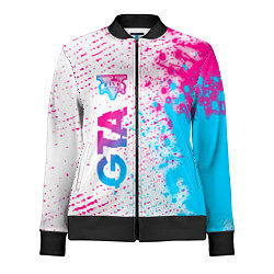 Олимпийка женская GTA neon gradient style: по-вертикали, цвет: 3D-черный