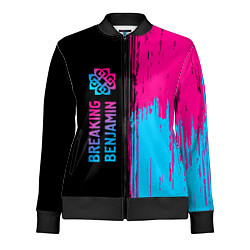 Олимпийка женская Breaking Benjamin - neon gradient: по-вертикали, цвет: 3D-черный