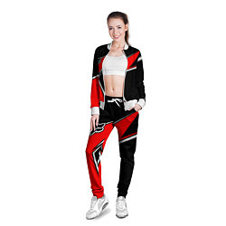 Олимпийка женская Fox мотокросс - красный, цвет: 3D-белый — фото 2