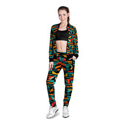 Олимпийка женская Абстрактный красочный паттерн - мода, цвет: 3D-черный — фото 2