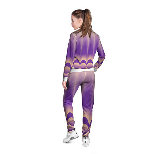 Женская олимпийка Фиолетовый градиент в полоску / 3D-Белый – фото 4