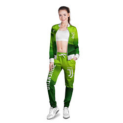 Олимпийка женская Ювентус лого на зеленом фоне, цвет: 3D-белый — фото 2