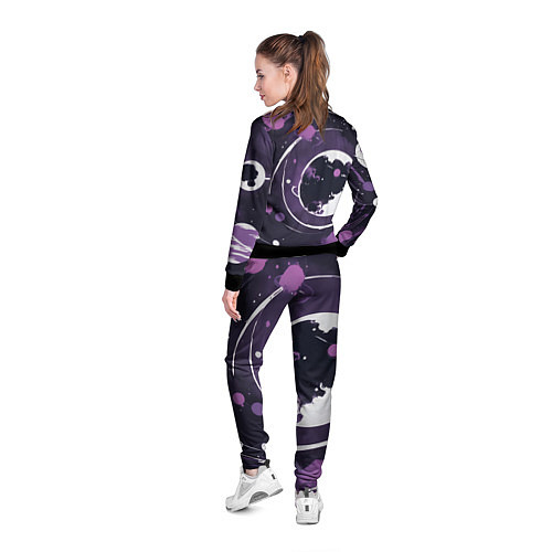 Женская олимпийка Фиолетовый космос - нейросеть / 3D-Черный – фото 4