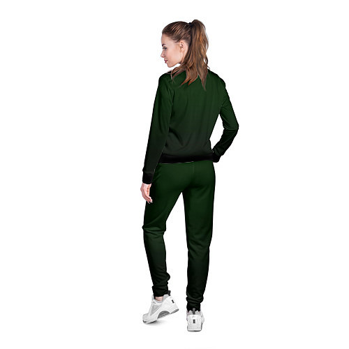 Женская олимпийка Тёмный лесной зелёный градиент / 3D-Черный – фото 4