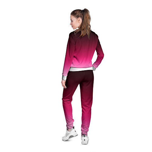 Женская олимпийка Розово-малиновый градиент / 3D-Белый – фото 4