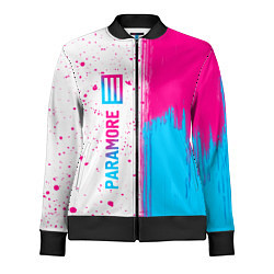 Олимпийка женская Paramore neon gradient style по-вертикали, цвет: 3D-черный