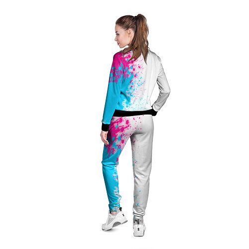 Женская олимпийка Slipknot neon gradient style по-вертикали / 3D-Черный – фото 4