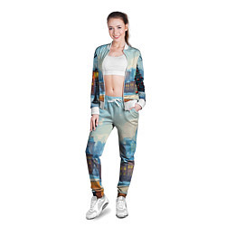 Олимпийка женская Новогодний город, цвет: 3D-белый — фото 2