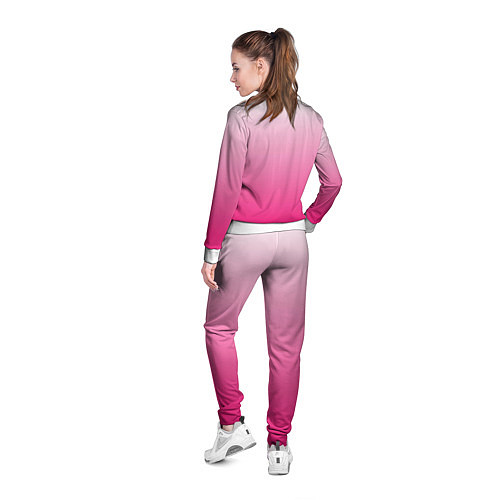 Женская олимпийка Бело-розовый градиент / 3D-Белый – фото 4