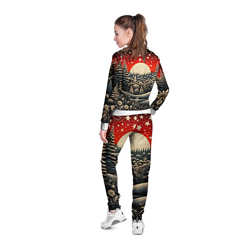 Женская олимпийка Новогодняя сказка зимний рисунок / 3D-Белый – фото 4