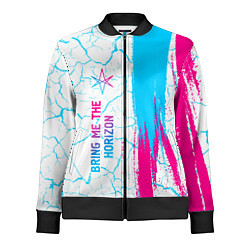 Олимпийка женская Bring Me the Horizon neon gradient style по-вертик, цвет: 3D-черный