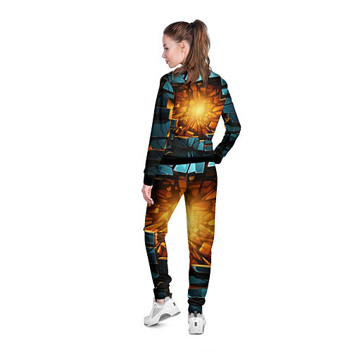 Женская олимпийка Геометрическая огненная яма иллюзия / 3D-Черный – фото 4