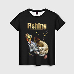 Женская футболка Gold Fishing