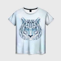 Женская футболка Расписная голова тигра