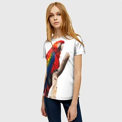 Футболка женская Яркий попугай, цвет: 3D-принт — фото 2