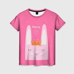 Женская футболка Rabbit: happy day