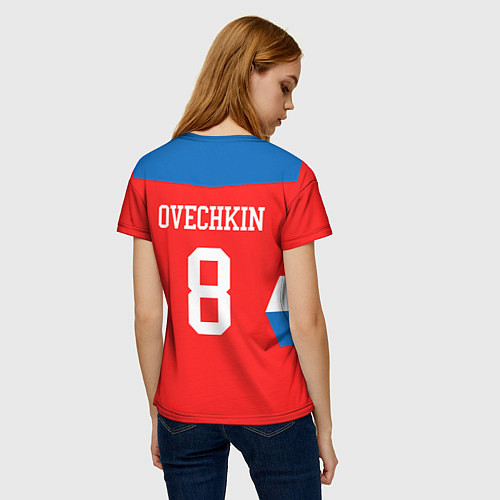 Женская футболка Сборная РФ: #8 OVECHKIN / 3D-принт – фото 4