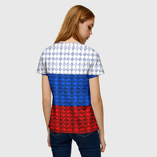 Женская футболка Россия: полигоны / 3D-принт – фото 4