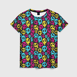 Женская футболка Цветные черепушки