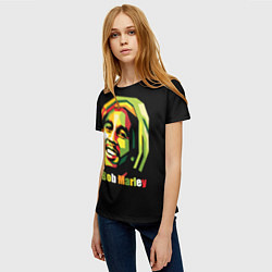 Футболка женская Bob Marley Smile, цвет: 3D-принт — фото 2