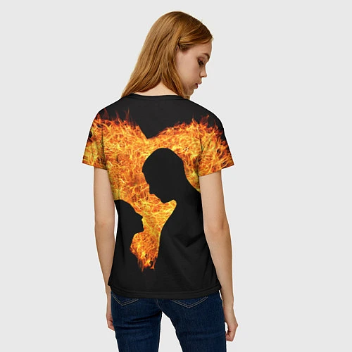 Женская футболка Огненная любовь / 3D-принт – фото 4