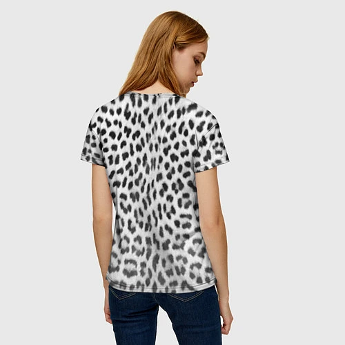 Женская футболка Белый леопард / 3D-принт – фото 4