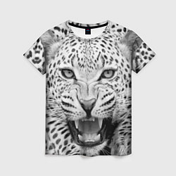 Женская футболка Белый леопард