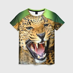 Женская футболка Свирепый леопард