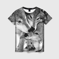 Женская футболка Волчья семья