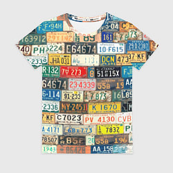 Футболка женская Автомобильные номера мира, цвет: 3D-принт